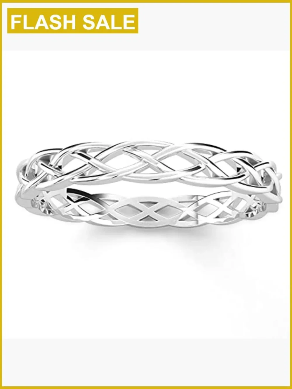 925 Sterling Silver Celtic Knot Eternity Band Ring 4mm